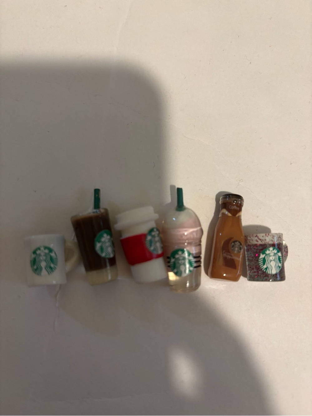 Starbucks Inspired Mini Coffee Bottle & Cup Set - White, Brown, Pink